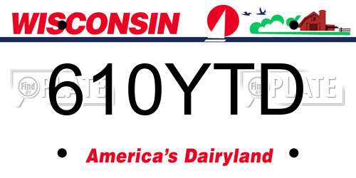 610YTD Wisconsin License Plate