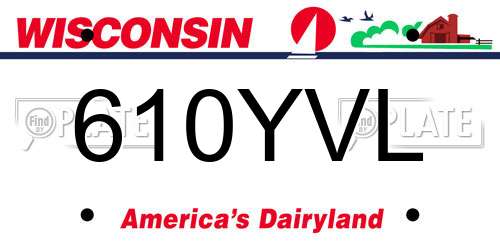 610YVL Wisconsin License Plate