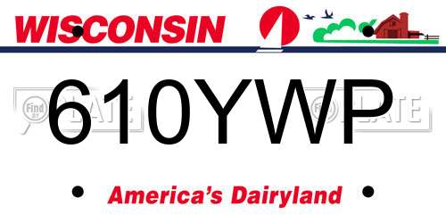610YWP Wisconsin License Plate