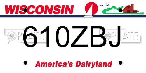 610ZBJ Wisconsin License Plate
