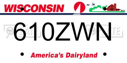 610ZWN Wisconsin License Plate
