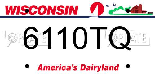 6110TQ Wisconsin License Plate