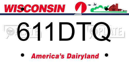 611DTQ Wisconsin License Plate