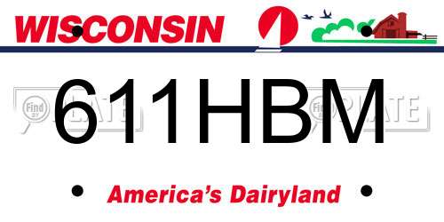 611HBM Wisconsin License Plate