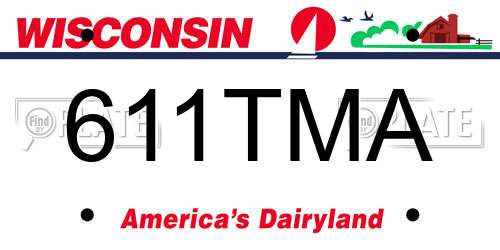 611TMA Wisconsin License Plate
