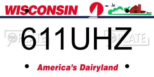 611UHZ Wisconsin License Plate