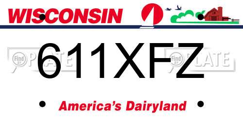 611XFZ Wisconsin License Plate