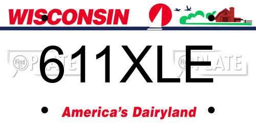 611XLE Wisconsin License Plate