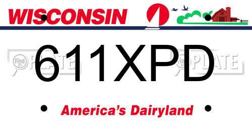 611XPD Wisconsin License Plate