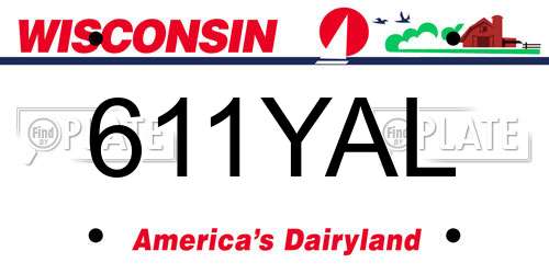 611YAL Wisconsin License Plate
