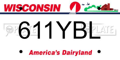 611YBL Wisconsin License Plate