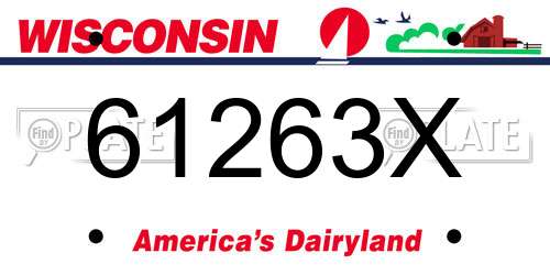 61263X Wisconsin License Plate