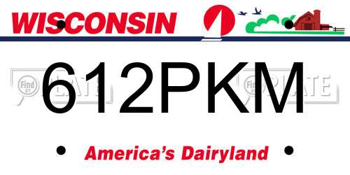 612PKM Wisconsin License Plate