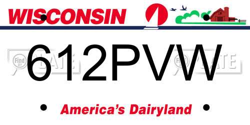 612PVW Wisconsin License Plate