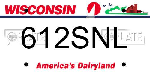612SNL Wisconsin License Plate