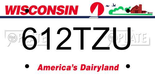 612TZU Wisconsin License Plate
