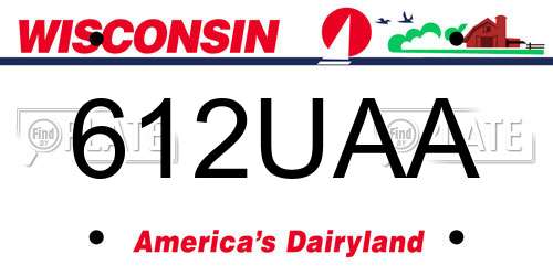 612UAA Wisconsin License Plate