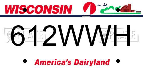 612WWH Wisconsin License Plate