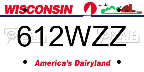 612WZZ Wisconsin License Plate
