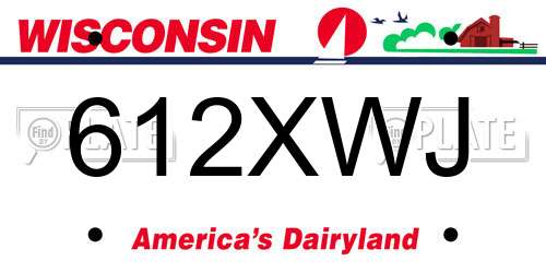 612XWJ Wisconsin License Plate