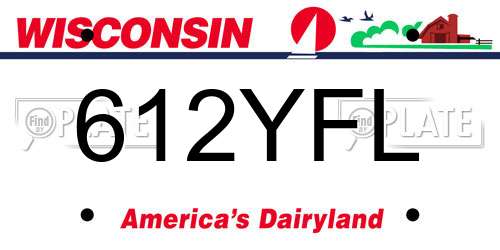 612YFL Wisconsin License Plate
