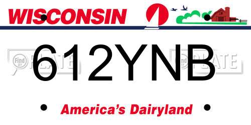 612YNB Wisconsin License Plate