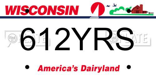612YRS Wisconsin License Plate