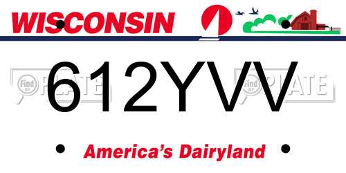612YVV Wisconsin License Plate