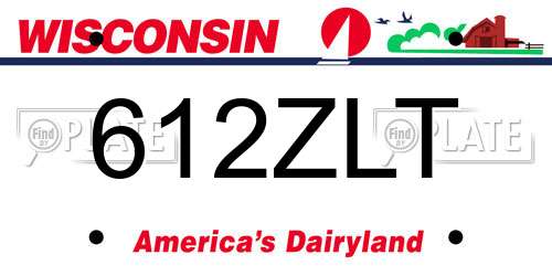612ZLT Wisconsin License Plate