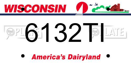 6132TI Wisconsin License Plate