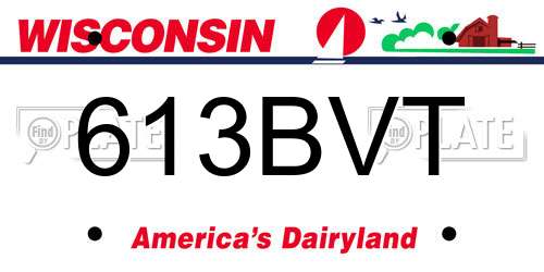 613BVT Wisconsin License Plate