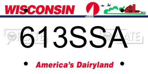 613SSA Wisconsin License Plate