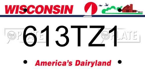 613TZ1 Wisconsin License Plate
