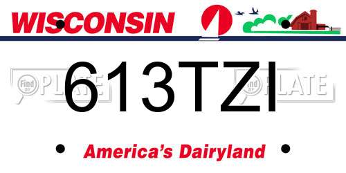 613TZI Wisconsin License Plate