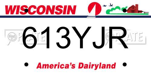 613YJR Wisconsin License Plate