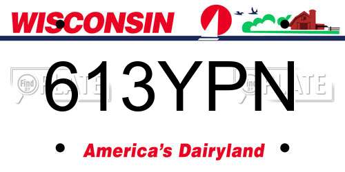 613YPN Wisconsin License Plate