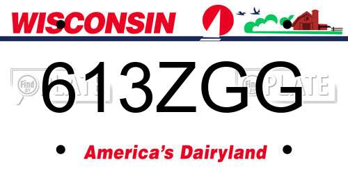613ZGG Wisconsin License Plate