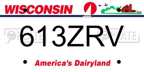 613ZRV Wisconsin License Plate