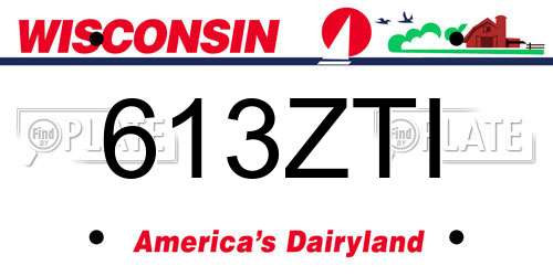 613ZTI Wisconsin License Plate