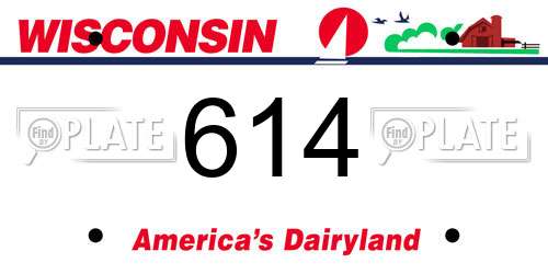614 Wisconsin License Plate