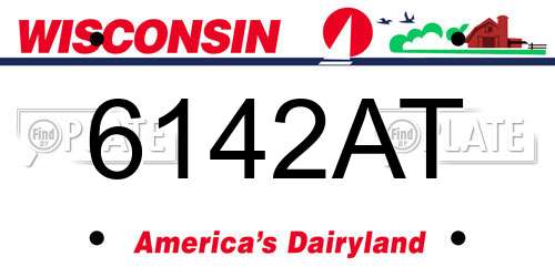 6142AT Wisconsin License Plate