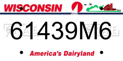 61439M6 Wisconsin License Plate