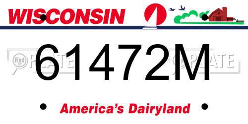 61472M Wisconsin License Plate