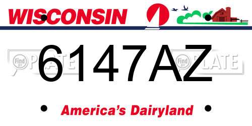 6147AZ Wisconsin License Plate