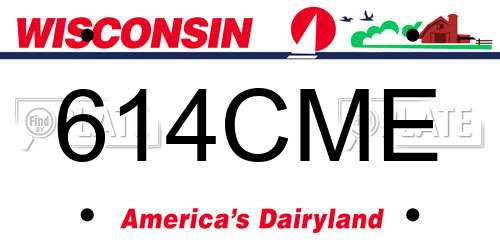 614CME Wisconsin License Plate