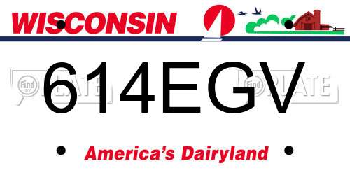 614EGV Wisconsin License Plate