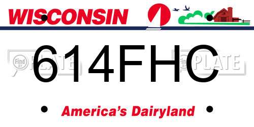 614FHC Wisconsin License Plate