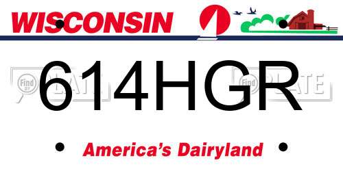 614HGR Wisconsin License Plate