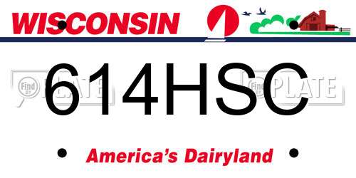 614HSC Wisconsin License Plate