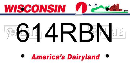 614RBN Wisconsin License Plate